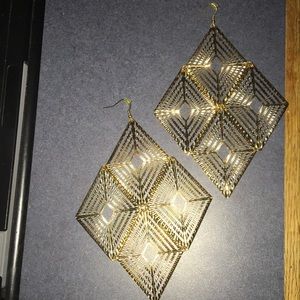 Gold Diamond Shaped Earrings